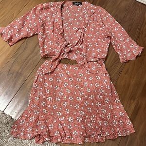 Lulus mini shirt set size S